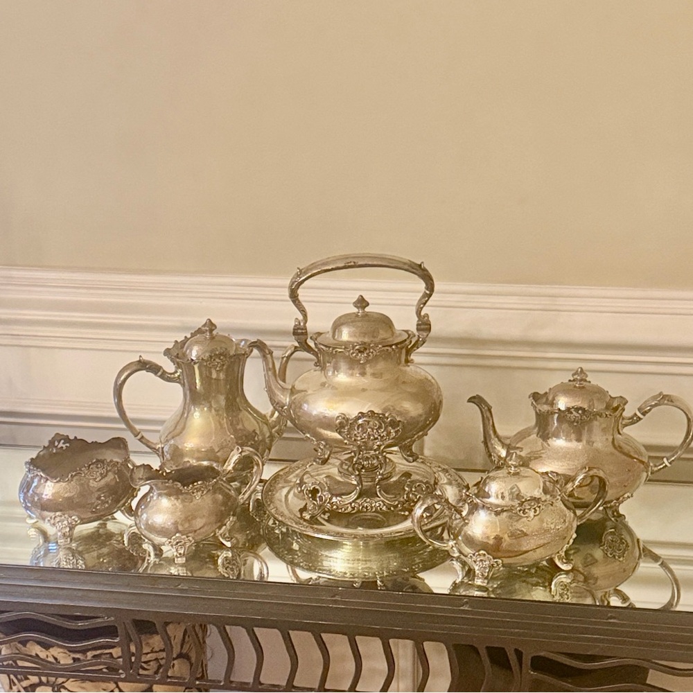 sterling silver, coffee, tea, and hot chocolate set